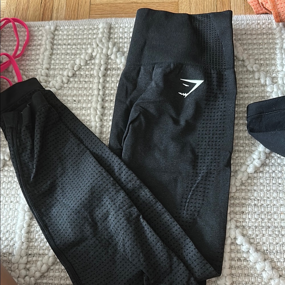 Gymshark Black Textured Performance Leggings
